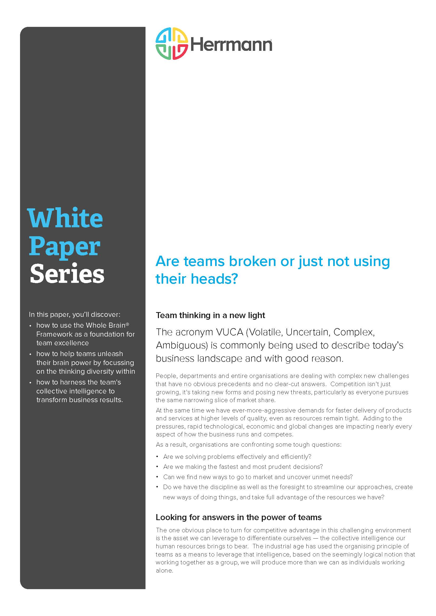 White Paper - Are Teams Broken