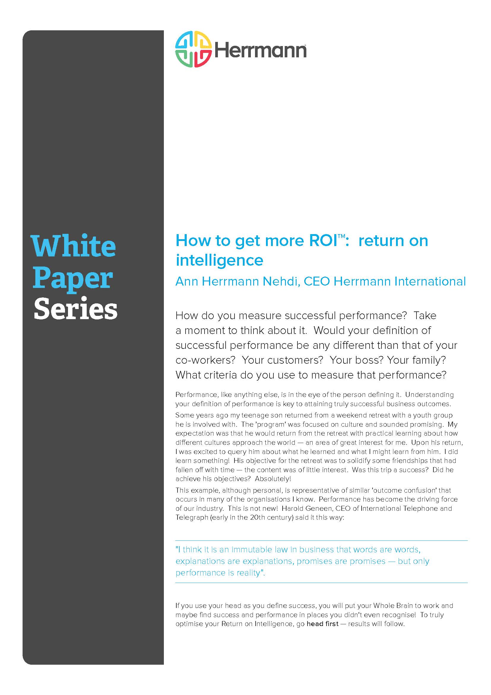 White Paper - How To Get More ROI