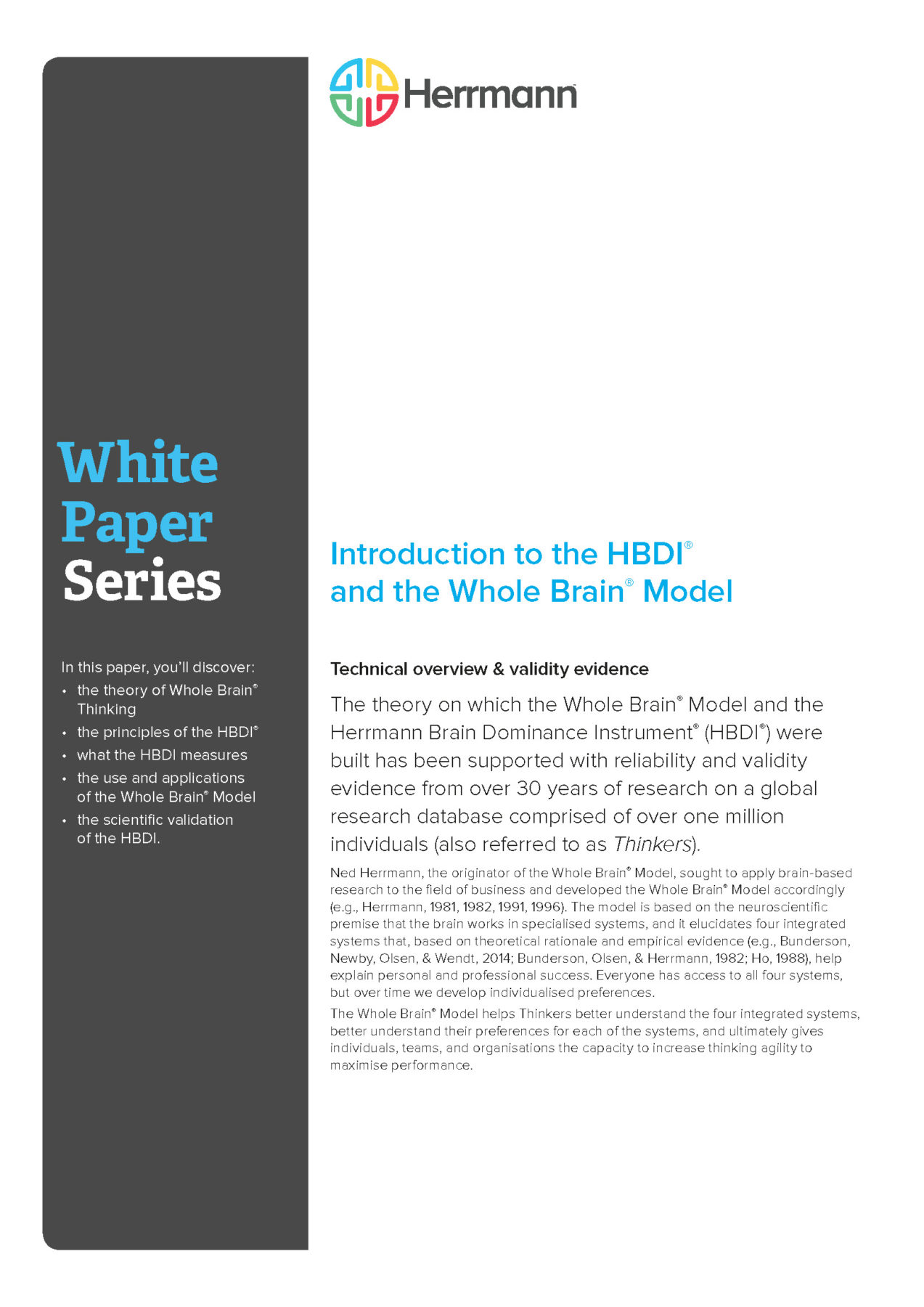 Whitepaper - Introduction to the HBDI® and the Whole Brain® Model